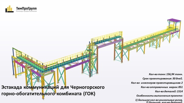 Эстакада коммуникаций для &laquo;Черногорский горно-обогатительный комбинат&raquo; ГОК